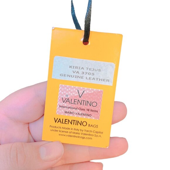 Mario Valentino Milano Kiria Tejus VA 3705 Genuine Leather Handbag With Suede Ac - Picture 5 of 11